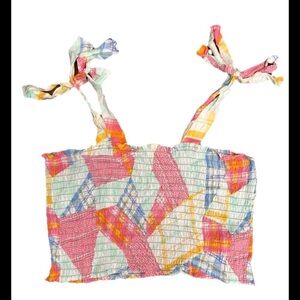 BP BLOCK STRIPE HALTER TOP LOUNGE TOP SIZE L (0447)